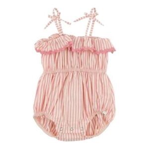 oh baby! Cabana Harriet Ruffle Romper Red size 3-6 months EUC
